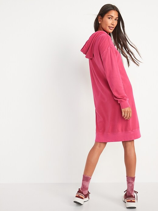 Image number 5 showing, Hooded Long-Sleeve Sweatshirt Shift Dress for Women