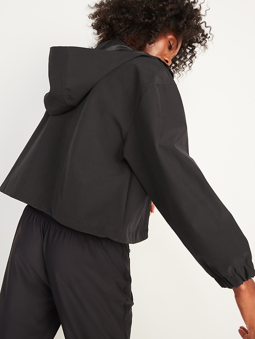 Image number 6 showing, Water-Resistant Hooded Cropped Utility Jacket