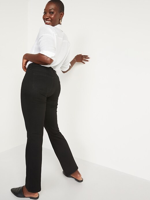 Image number 2 showing, Mid-Rise Kicker Boot-Cut Black Jeans for Women
