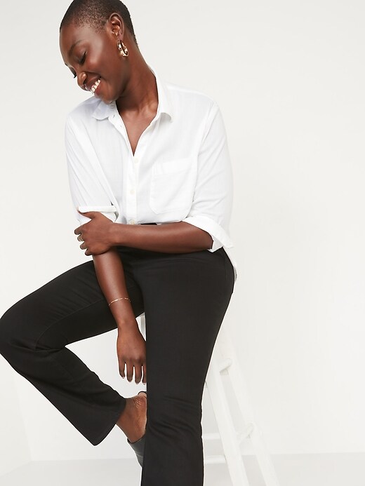 Image number 3 showing, Mid-Rise Kicker Boot-Cut Black Jeans for Women