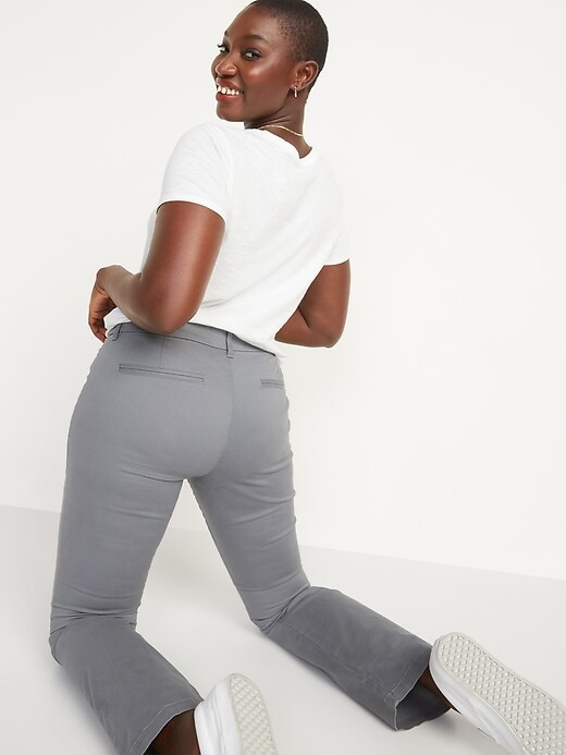 Image number 2 showing, Mid-Rise Boot-Cut Khakis for Women
