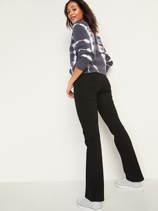Image number 6 showing, Mid-Rise Kicker Boot-Cut Black Jeans for Women