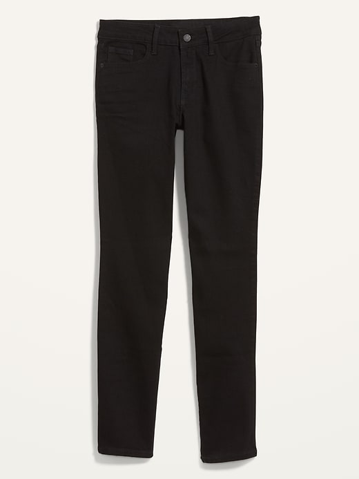Image number 4 showing, Mid-Rise Power Slim Straight Black Jeans for Women