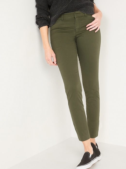 Image number 5 showing, Mid-Rise Pixie Chino Ankle Pants for Women