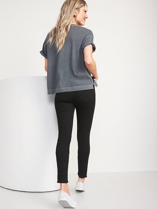 Image number 6 showing, Mid-Rise Black Rockstar Super Skinny Jeans for Women