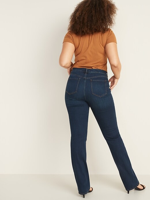Image number 2 showing, Mid-Rise Dark-Wash Kicker Boot-Cut Jeans for Women