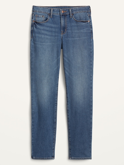 Image number 4 showing, Mid-Rise Power Slim Straight Jeans for Women