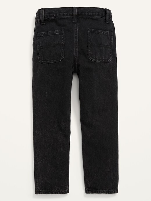 View large product image 2 of 2. Unisex Loose Non-Stretch Black-Wash Jeans for Toddler