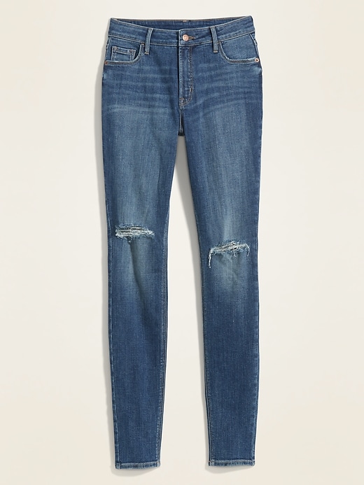 Image number 4 showing, High-Waisted Rockstar Super-Skinny Ripped Jeans for Women