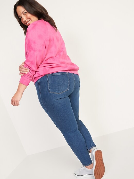 Image number 8 showing, High-Waisted Rockstar Super-Skinny Ripped Jeans for Women