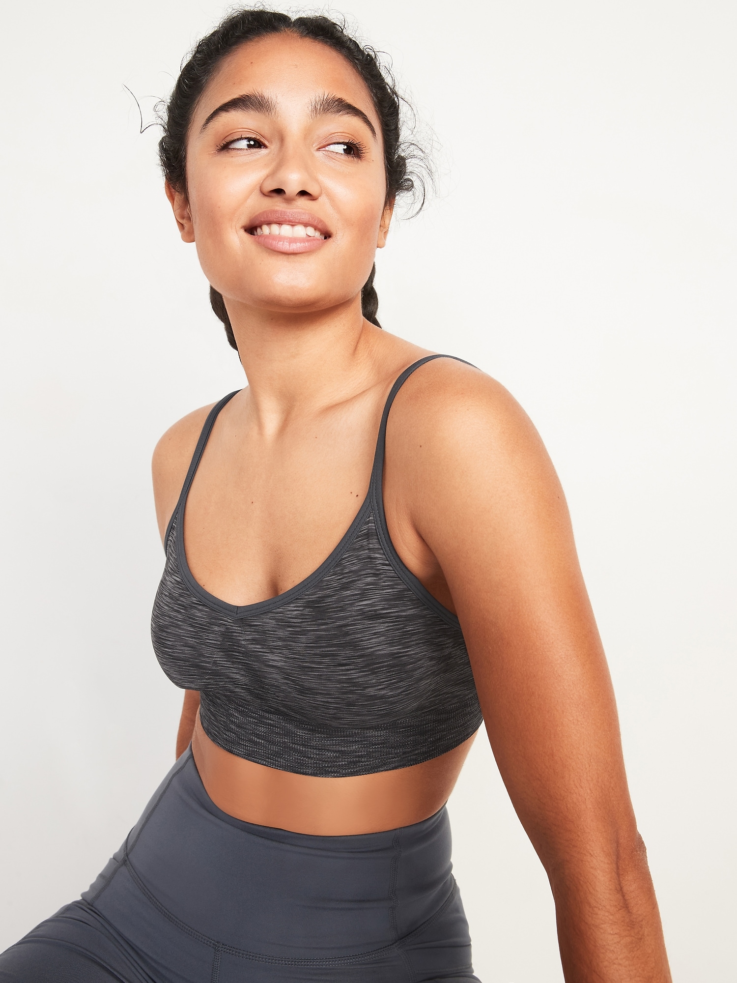 Light Support Seamless Convertible Racerback Sports Bra for Women XS