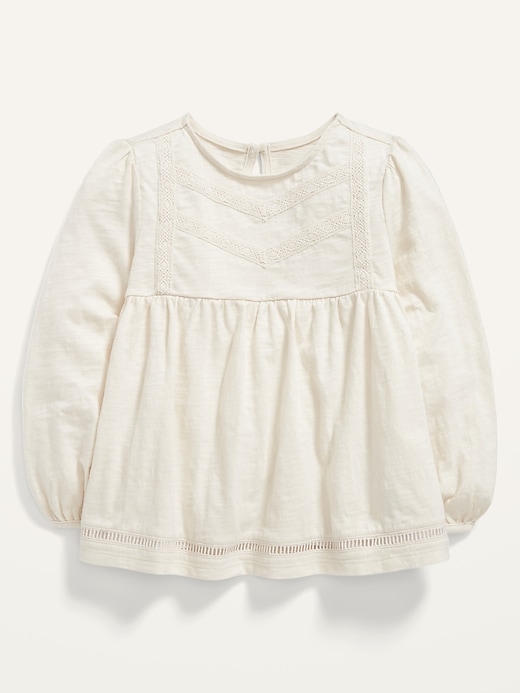 3/4-Sleeve Crochet-Trim Jersey Top for Toddler Girls | Old Navy
