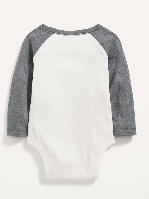 View large product image 2 of 2. Unisex Raglan-Sleeve Bodysuit for Baby