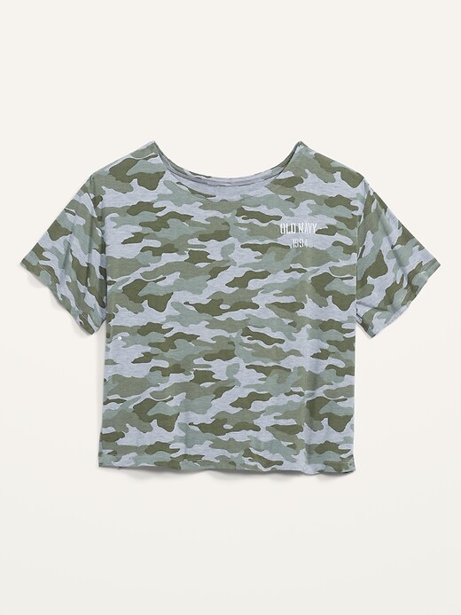 Image number 4 showing, Sunday Sleep Ultra-Soft Loose Camo Logo Crop T-Shirt for Women