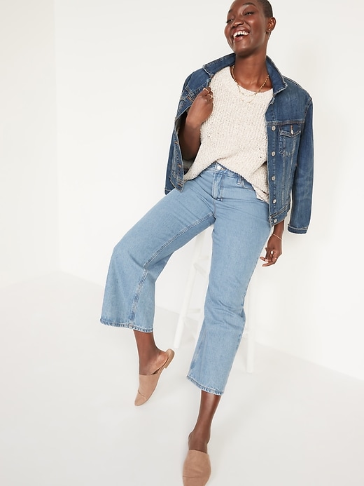 Image number 3 showing, Extra High-Waisted Wide-Leg Light-Wash Jeans