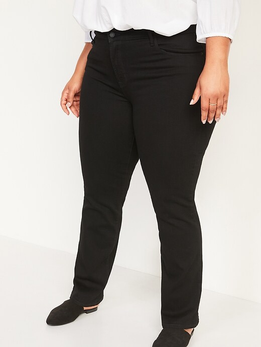 Image number 7 showing, Mid-Rise Kicker Boot-Cut Black Jeans for Women