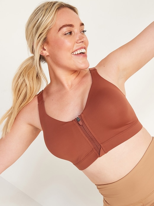 Image number 3 showing, High-Support PowerSoft Zip-Front Sports Bra 32C-42C