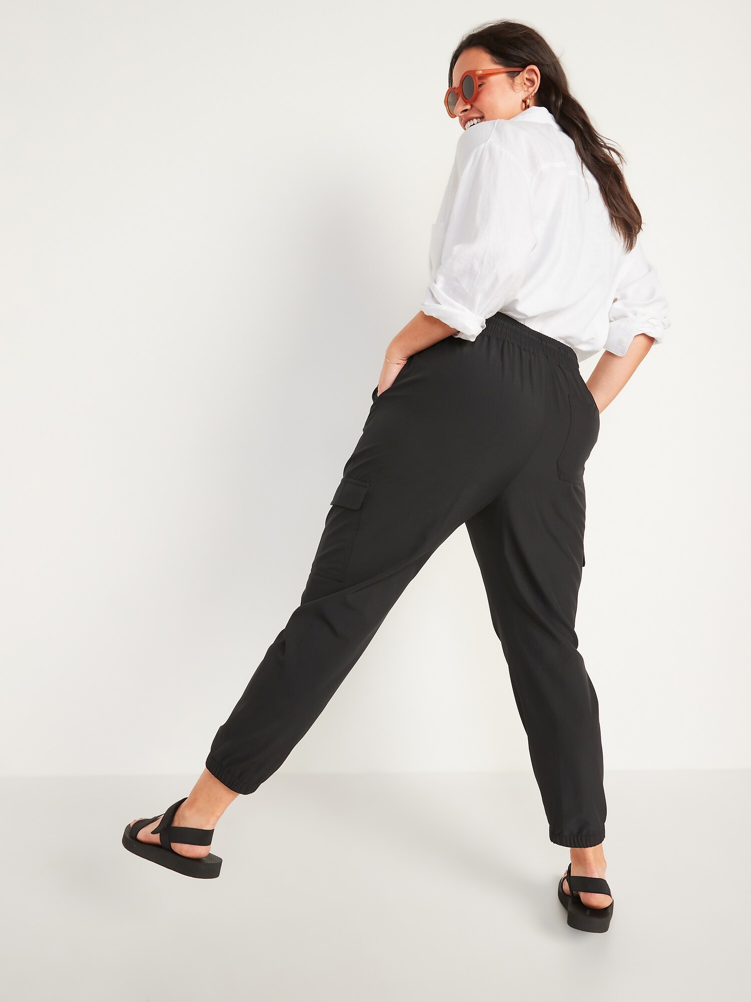 high waisted powersoft zip jogger pants for women