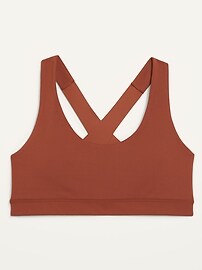 View large product image 3 of 3. Medium Support PowerSoft Cross-Back Cutout Sports Bra 2X-4X