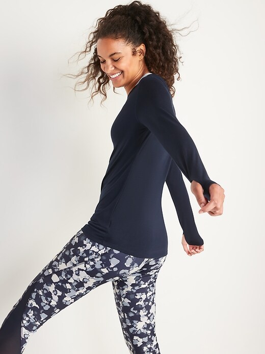 Image number 6 showing, UltraLite Boat-Neck Long-Sleeve Performance Top