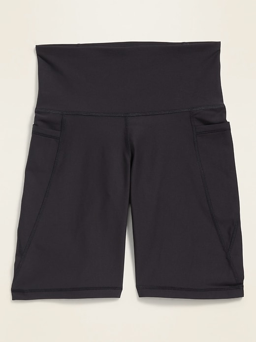 Image number 4 showing, High-Waisted PowerSoft Side-Pocket Biker Shorts for Women -- 8-inch inseam