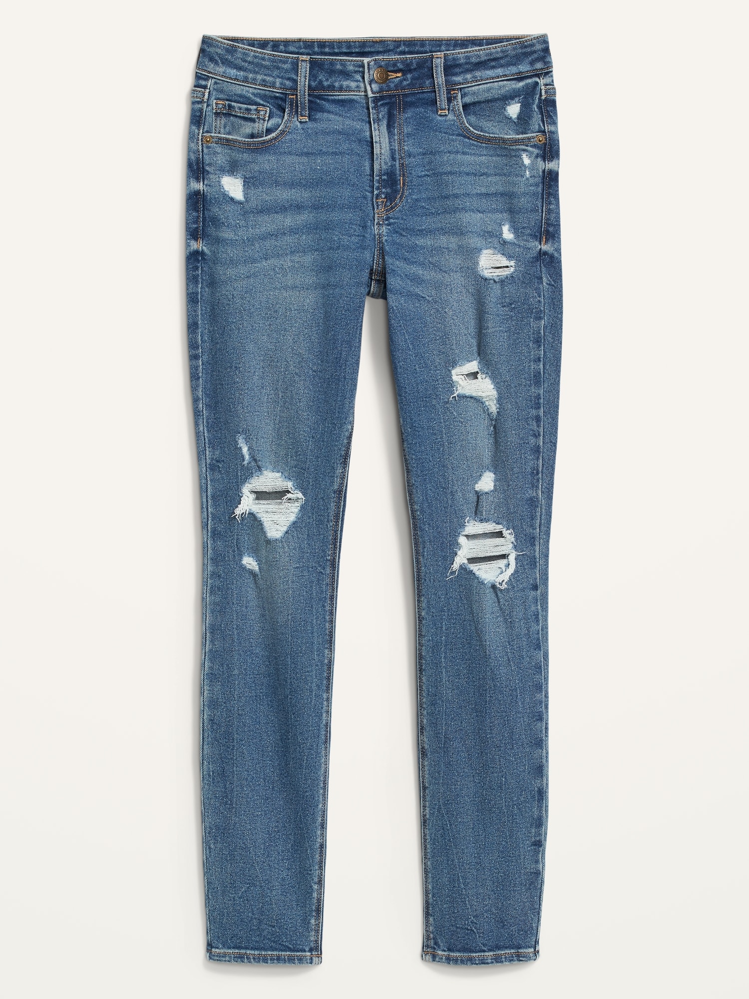 Mid-Rise Rockstar Super-Skinny Distressed Jeans for Women | Old Navy