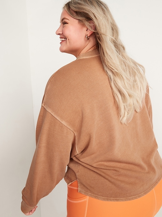 Image number 8 showing, Slouchy Mock-Neck Garment-Dyed Sweatshirt for Women