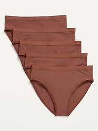 View large product image 4 of 4. High-Waisted Supima® Cotton Bikini Underwear 5-Pack