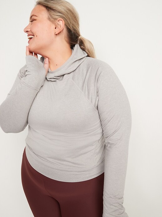 Image number 7 showing, CozeCore Cropped Performance Hoodie for Women