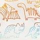 Navy Dinosaur Print