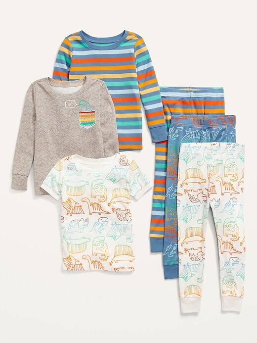 View large product image 1 of 2. Unisex 6-Piece Pajama Set for Toddler & Baby