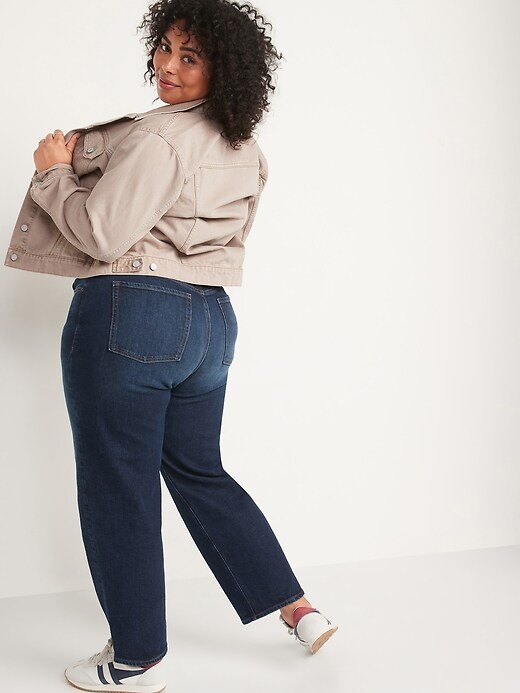 Image number 8 showing, Extra High-Waisted Button-Fly Sky-Hi Straight Jeans for Women