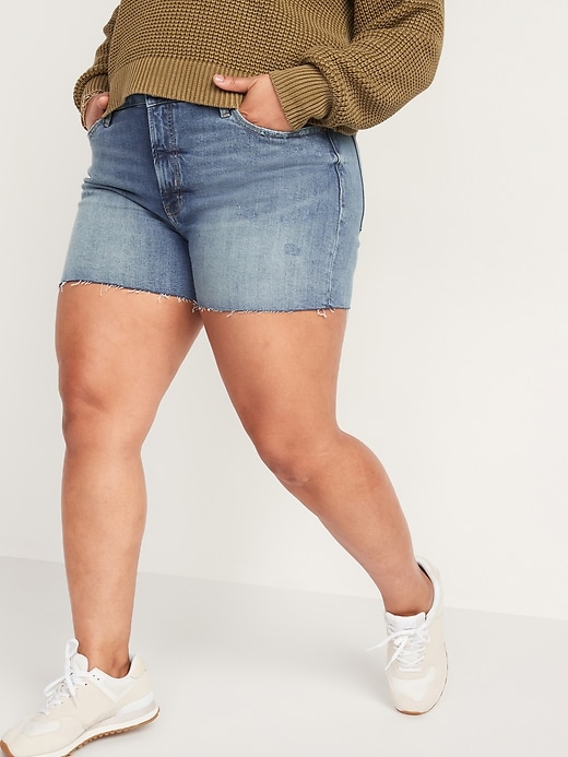 Image number 7 showing, High-Waisted OG Straight Cut-Off Jean Shorts -- 3-inch inseam