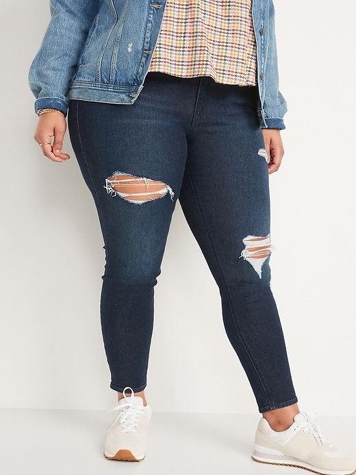 Image number 7 showing, Mid-Rise Rockstar Super Skinny Ripped Jeans for Women