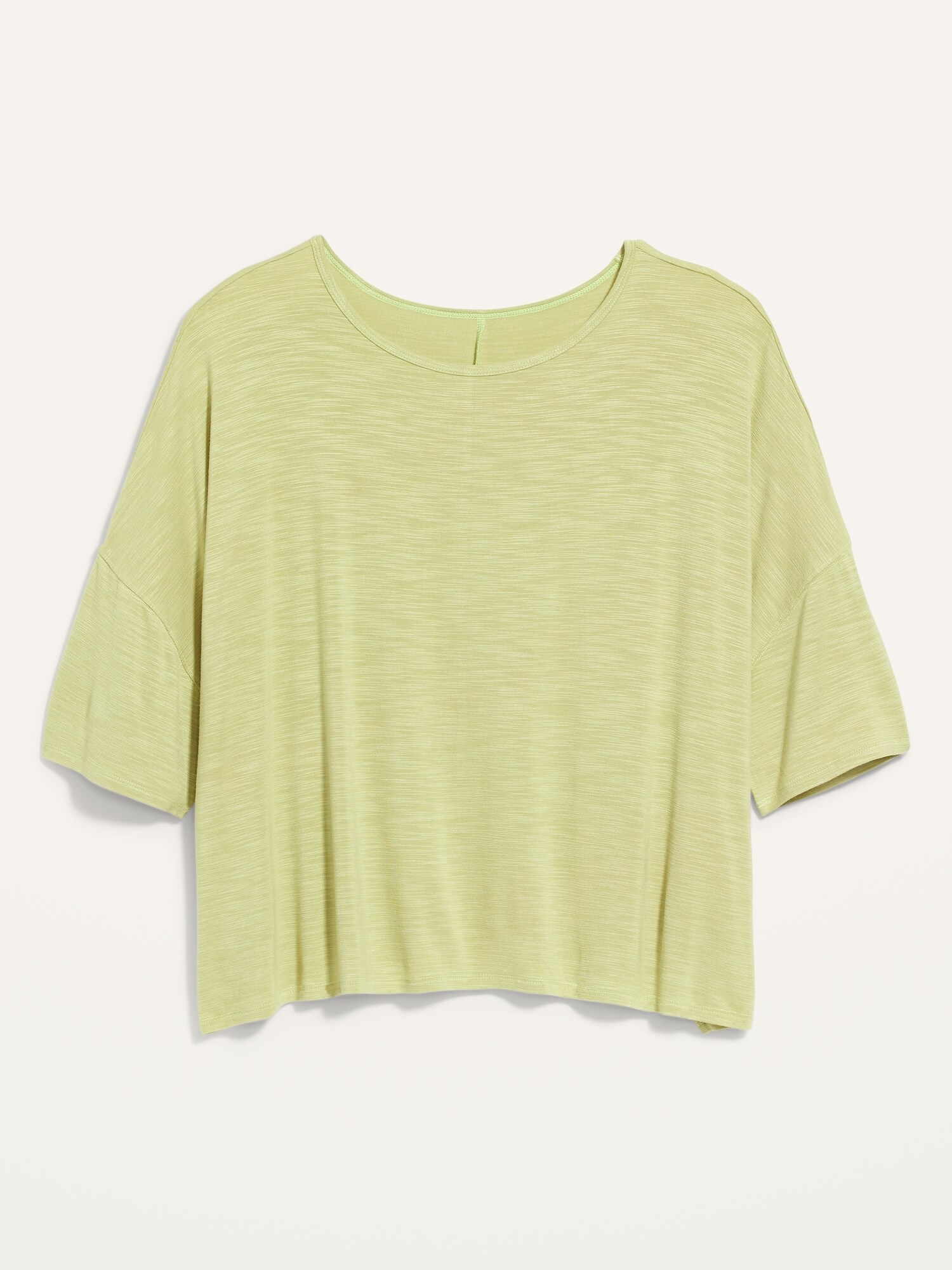 Luxe Oversized Short-Sleeve Slub-Knit T-Shirt for Women