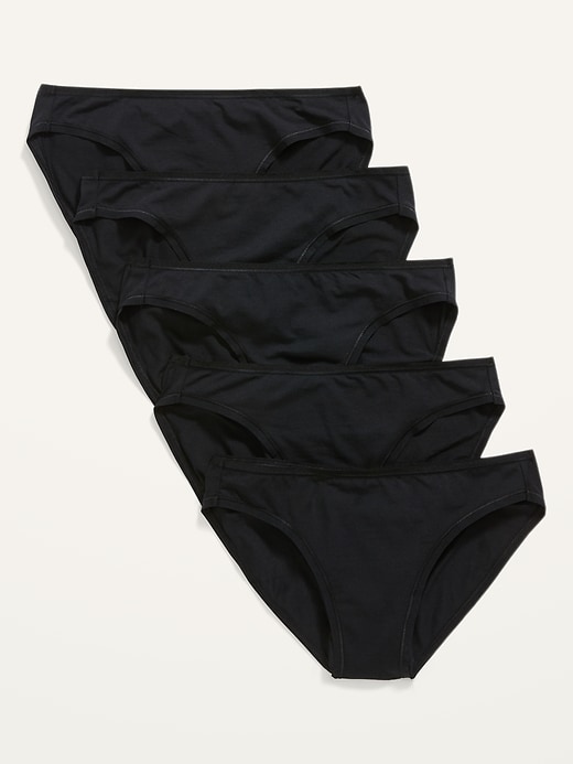Image number 6 showing, Mid-Rise Supima® Cotton-Blend Bikini Underwear 5-Pack
