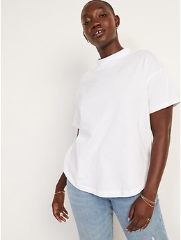 Garment-Dyed Mock-Neck Easy T-Shirt | Old Navy