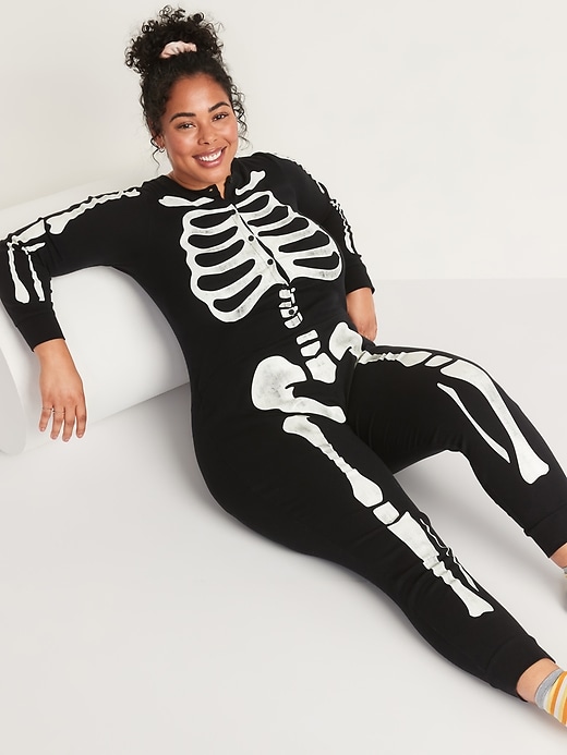 Image number 7 showing, Matching Halloween Graphic One-Piece Pajamas