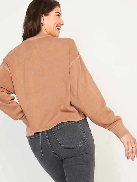 Image number 6 showing, Slouchy Mock-Neck Garment-Dyed Sweatshirt for Women