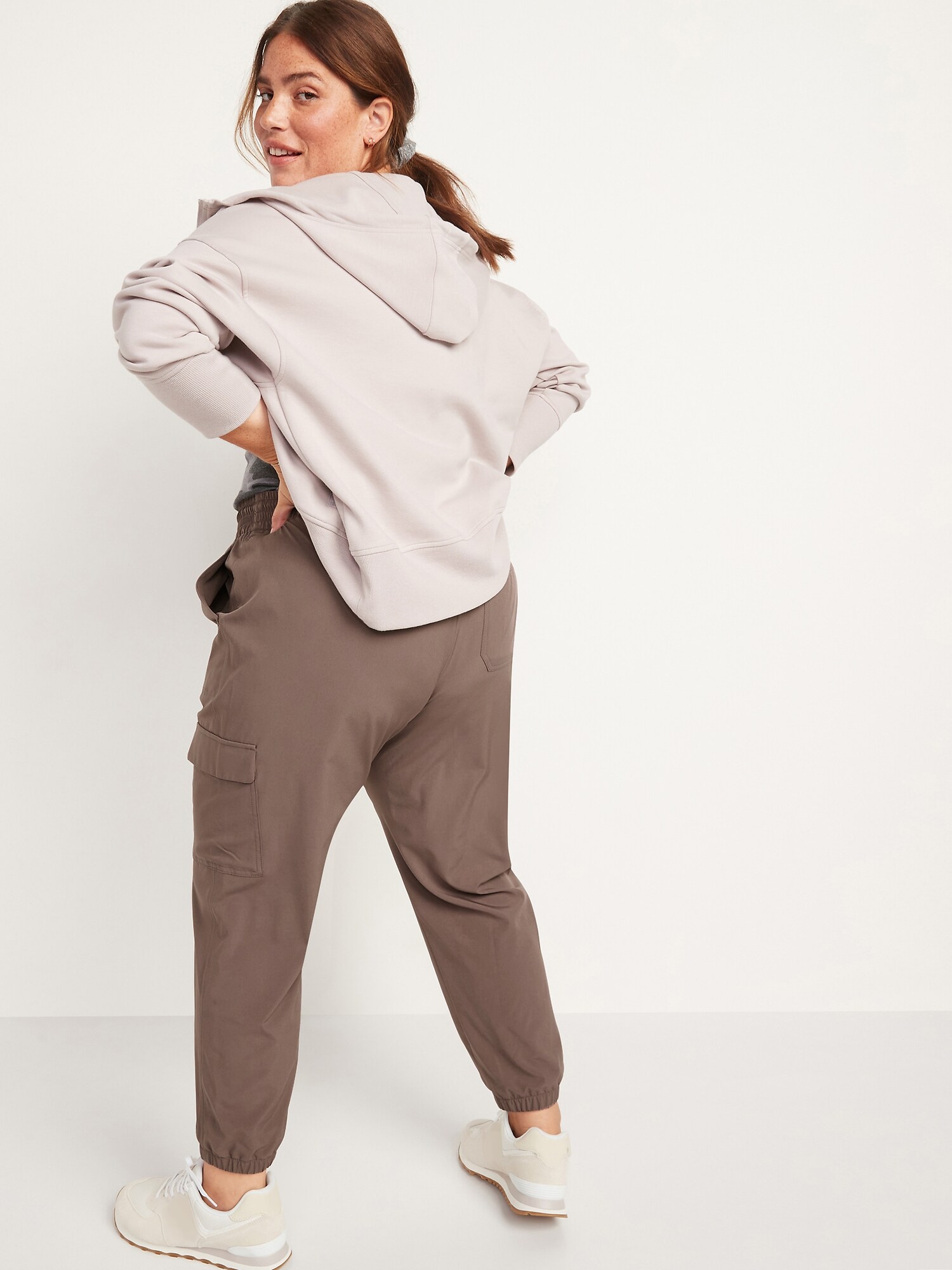 high waisted stretchtech cargo jogger pants for women