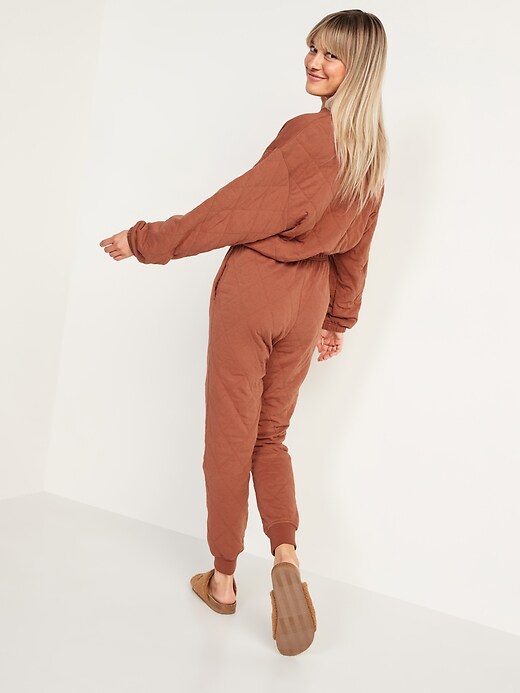 Image number 6 showing, Extra High-Waisted Quilted Jogger Sweatpants