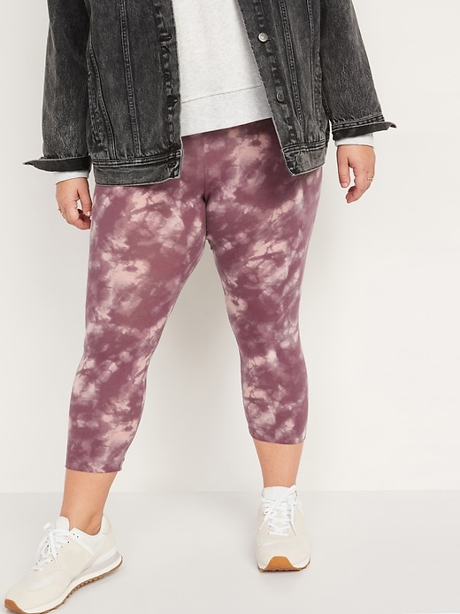 View large product image 1 of 1. High-Waisted Printed Cropped Leggings For Women