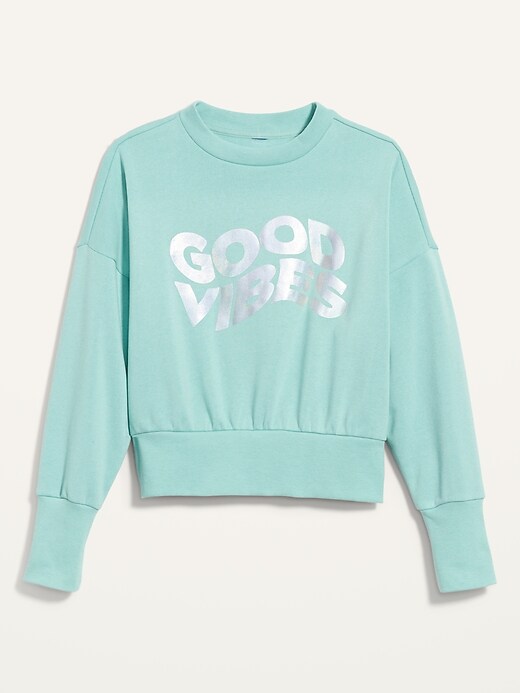 Old Navy - Loose Crew-Neck Cropped Sweatshirt for Women
