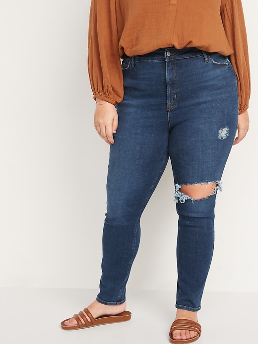 Image number 7 showing, Extra High-Waisted Rockstar 360&#176 Stretch Super Skinny Ripped Jeans