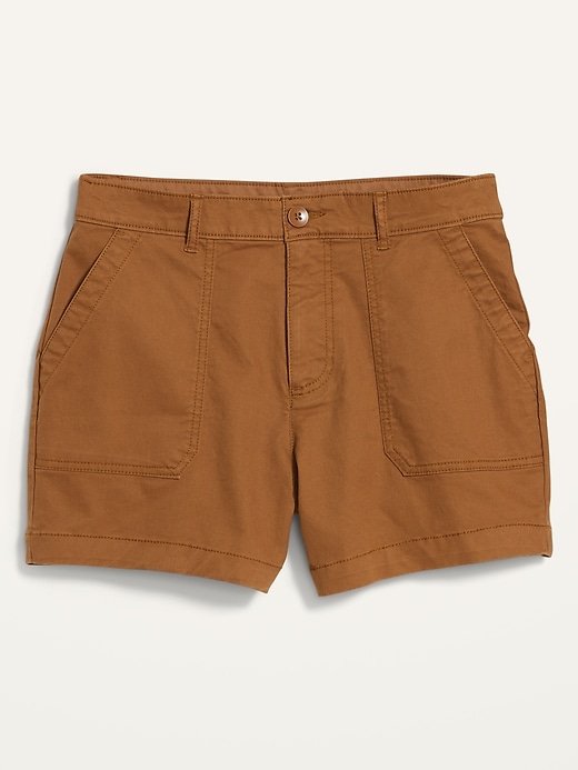 Image number 4 showing, High-Waisted Twill Utility Shorts -- 4-inch inseam