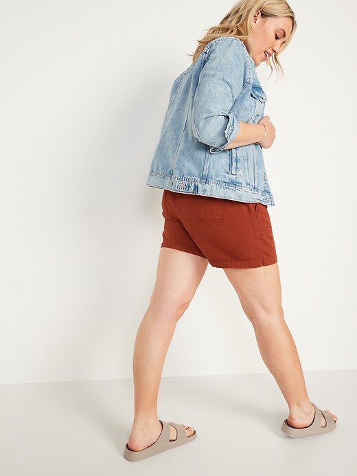 Image number 2 showing, High-Waisted Textured Twill Shorts for Women -- 4-inch inseam