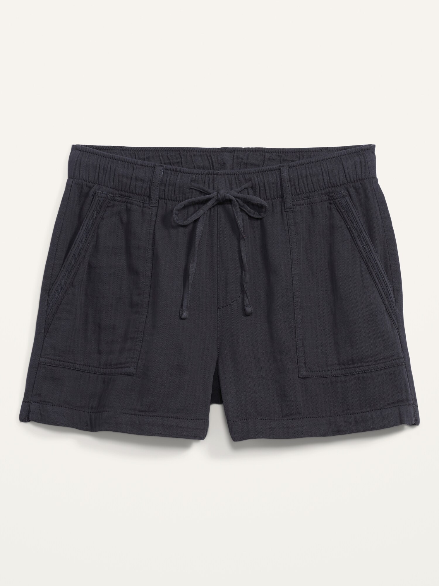 High-Waisted Textured Twill Shorts for 