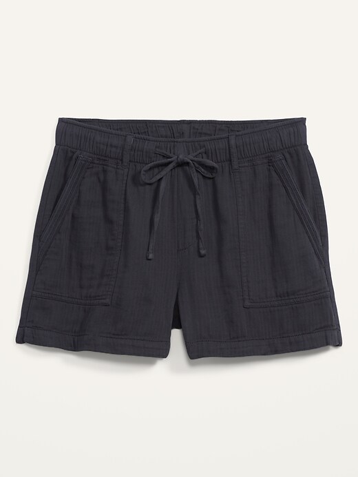 High-Waisted Textured Twill Shorts for Women -- 4-inch inseam | Old Navy