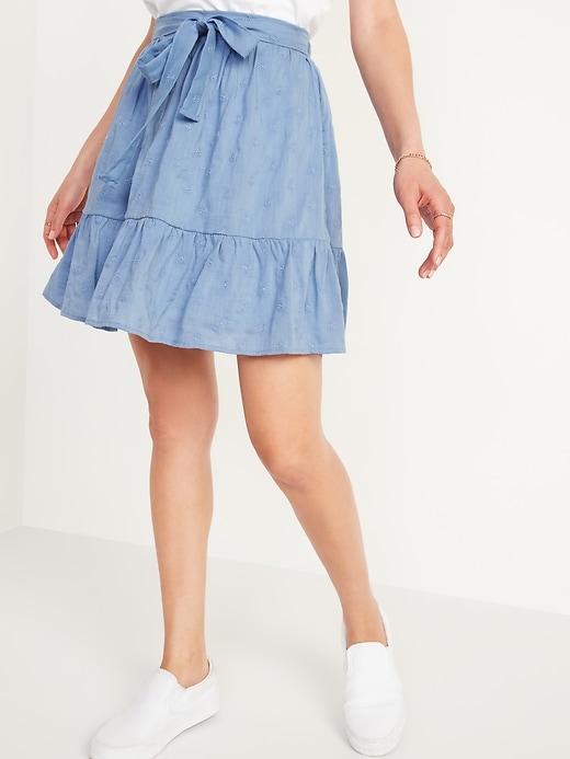 Image number 5 showing, High-Waisted Tiered Mini Swing Skirt for Women
