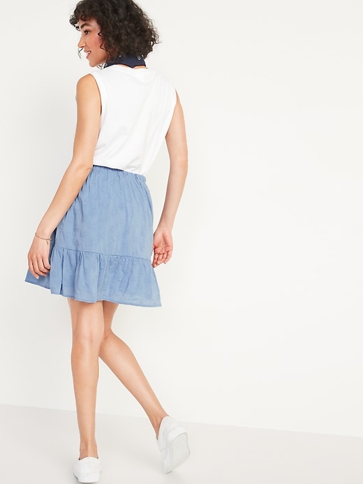 Image number 6 showing, High-Waisted Tiered Mini Swing Skirt for Women